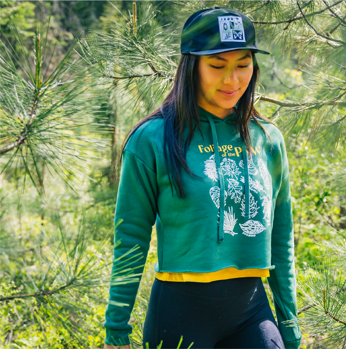 Foliage of the PNW Cropped Hoodie