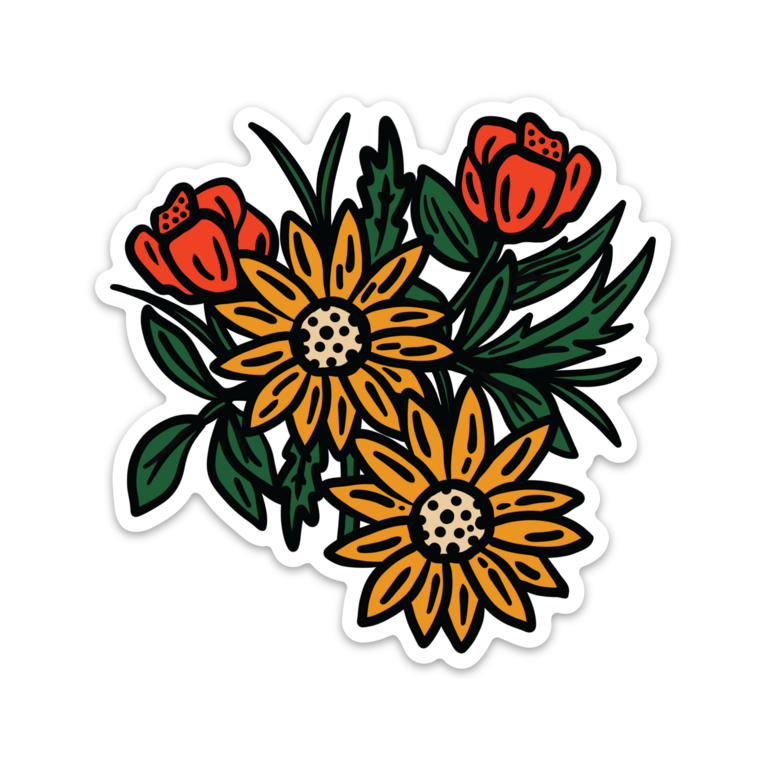 Poppy Sunflower Sticker