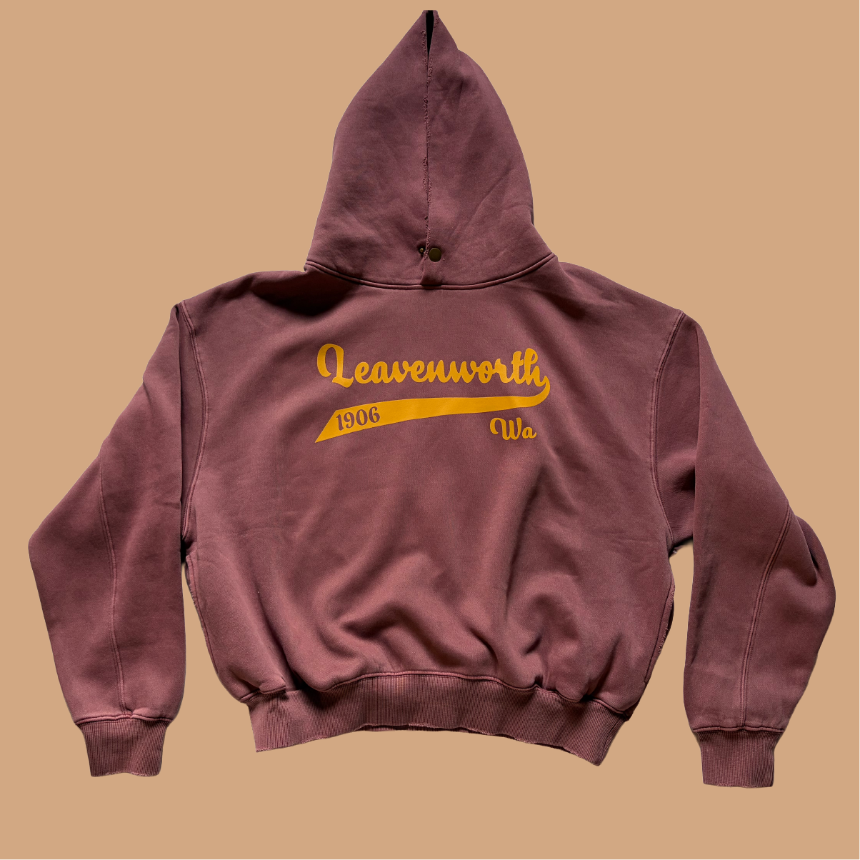 Leavenworth 1906 Collegiate Red Oversize Hoodie