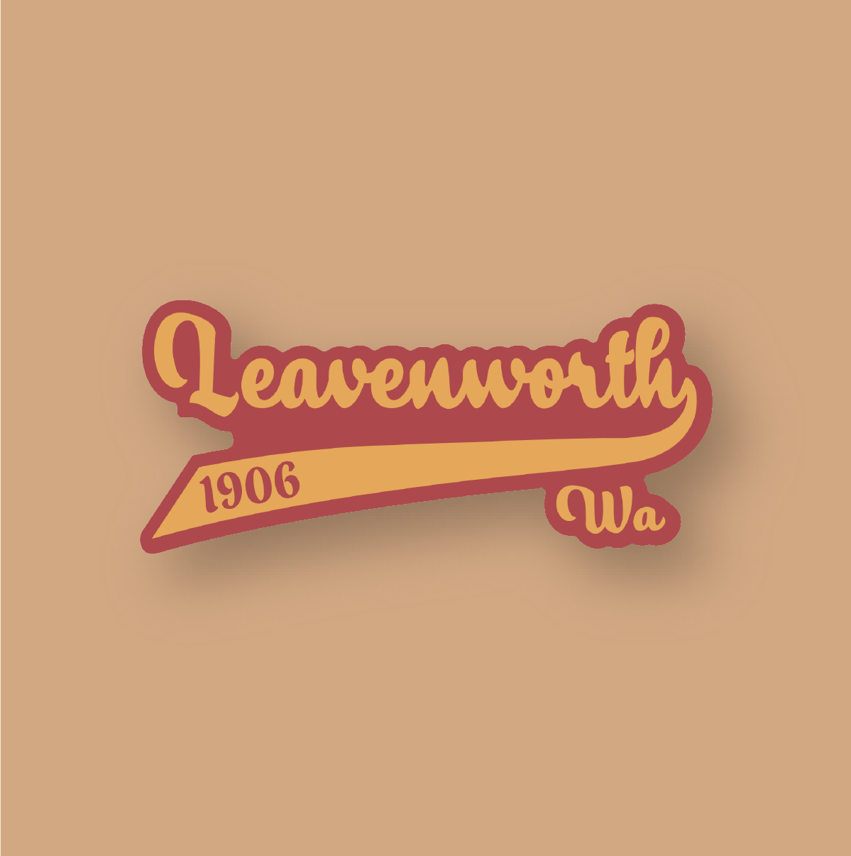 Leavenworth 1906 Collegiate Red Sticker