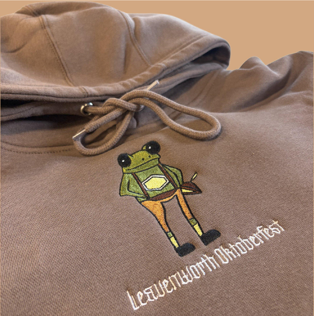 Oktoberfest Frog Brown Hoodie