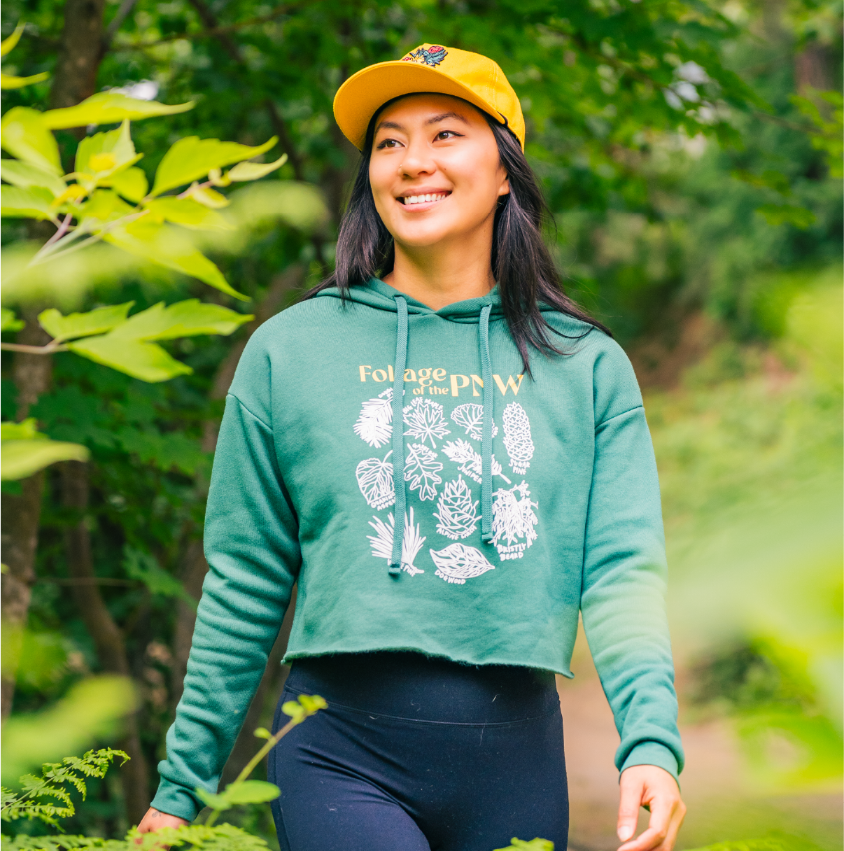 Foliage of the PNW Cropped Hoodie