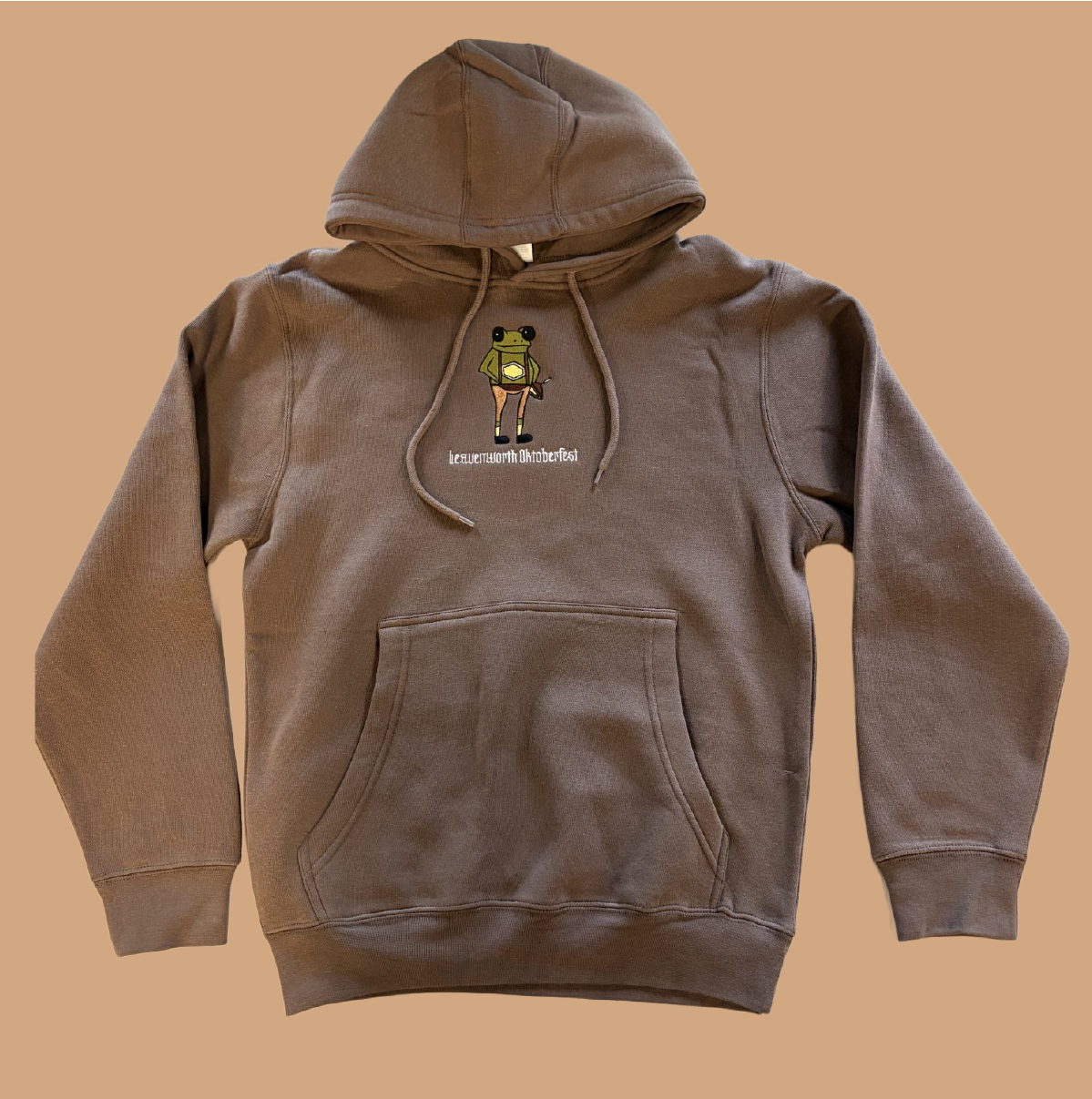 Oktoberfest Frog Brown Hoodie