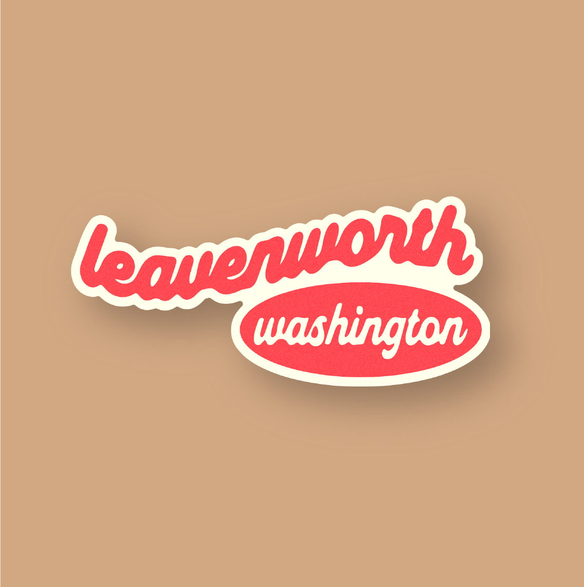 Leavenworth Washington Retro Red Sticker