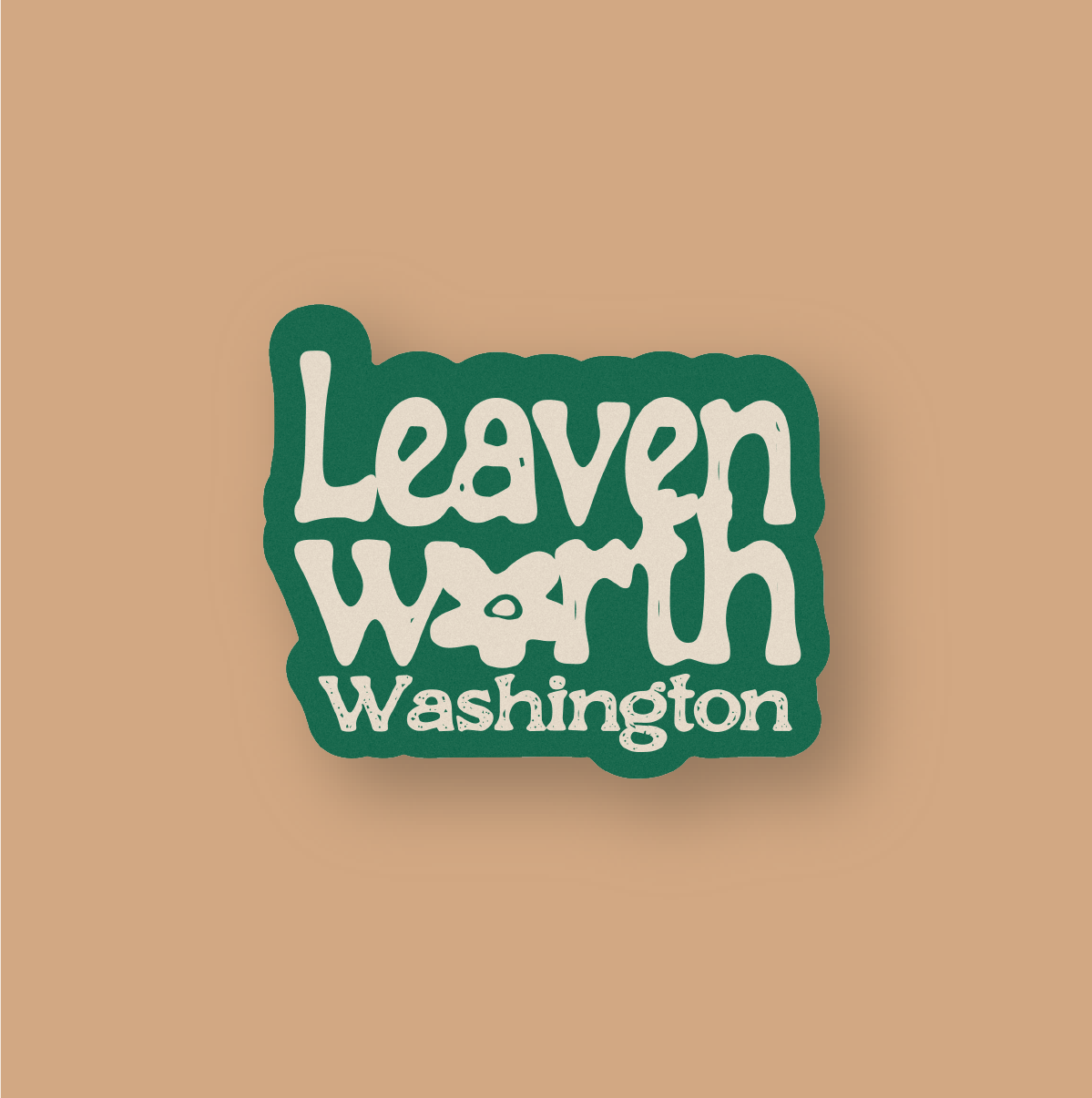 Leavenworth Washington Green Daisy Sticker
