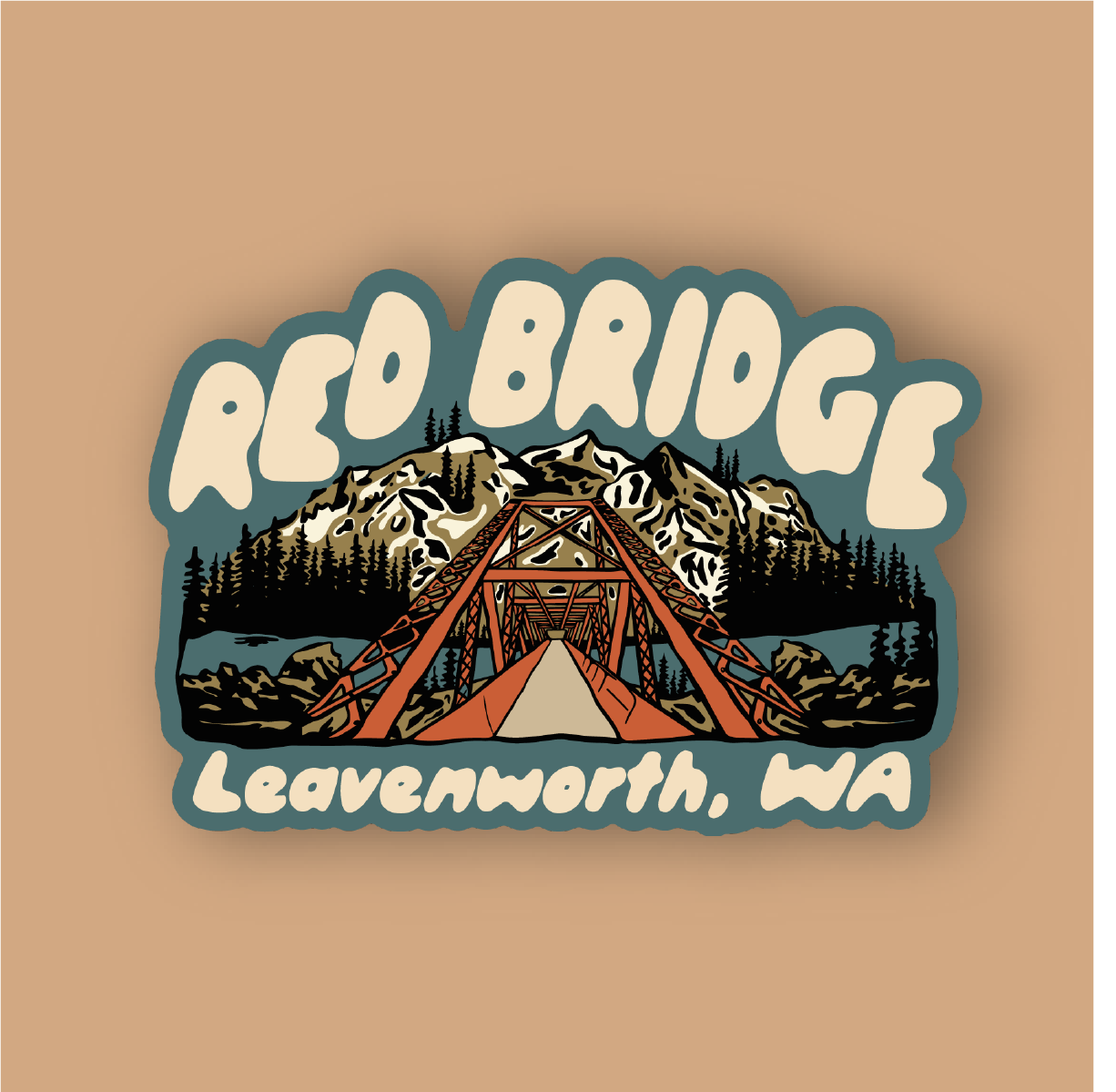 Red Bridge Sticker
