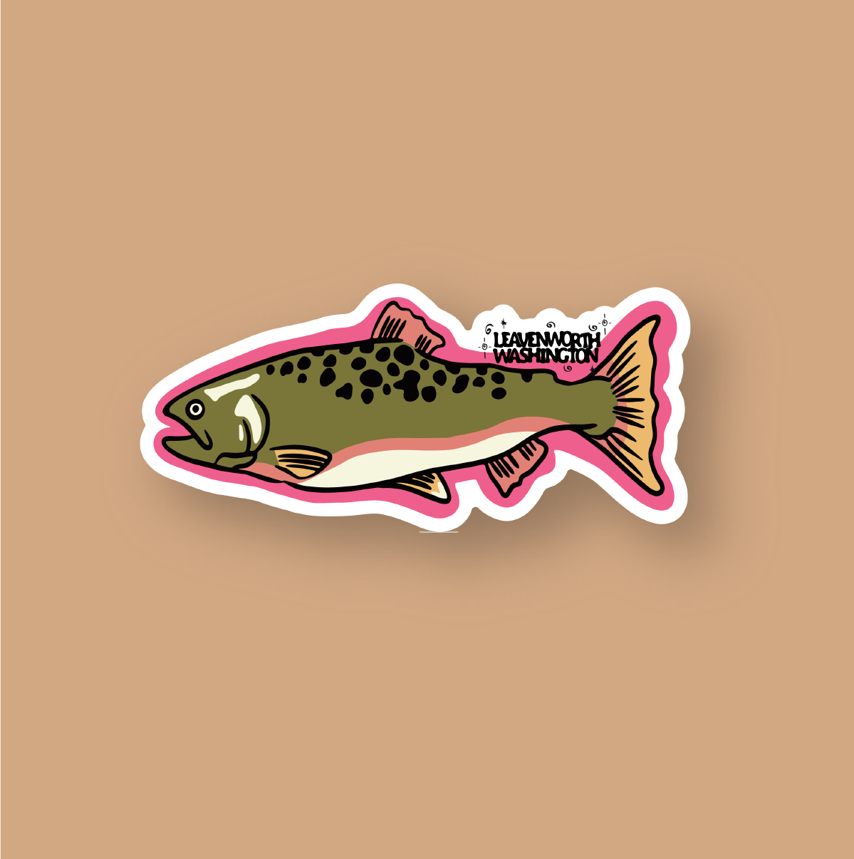 Leavenworth Washington Rainbow Trout Sticker